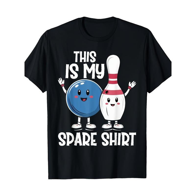 This Is My Spare Shirt Bowling And Bowling Pin T-shirt - 100% Cotton