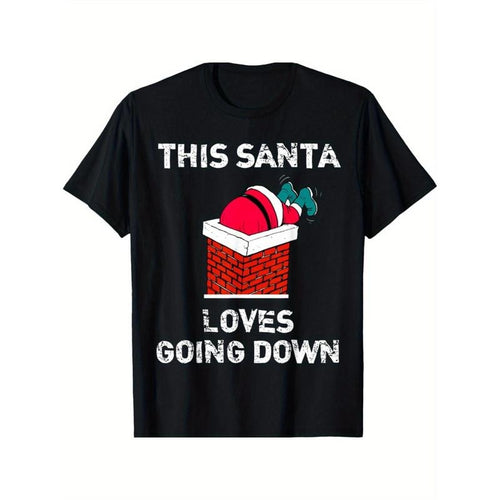 "This Santa Loves Going Down" Funny Christmas Short Sleeve T-Shirt made in usa Hoodie Sweatshirt | PrintMintTees.com