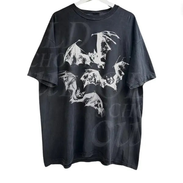 Three Bats Y2k T-Shirt, Vintage 90s Style Bat T-Shirt, Retro Gothic Shirt, Unisex Adult Grunge 2000s Graphic Shirt, Dark...