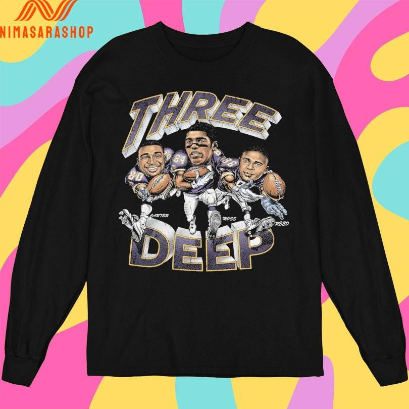 Three Deep Jake Reed, Randy Moss, Cris Carter Shirts
