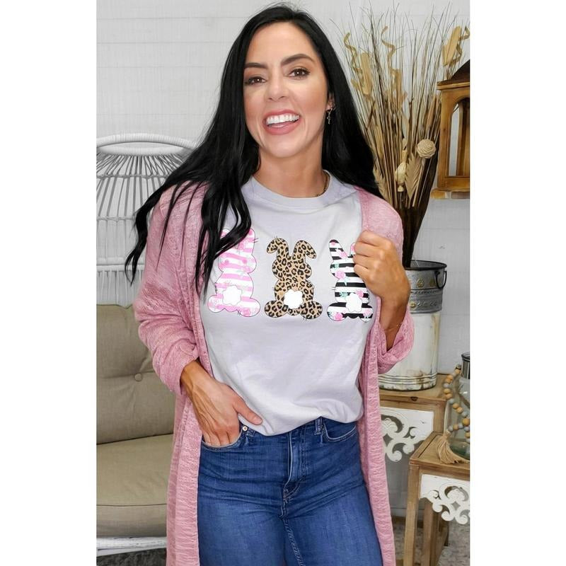 Three Trendy Bunnies Easter T-Shirt Hoodie Sweatshirt | PrintMintTees.com