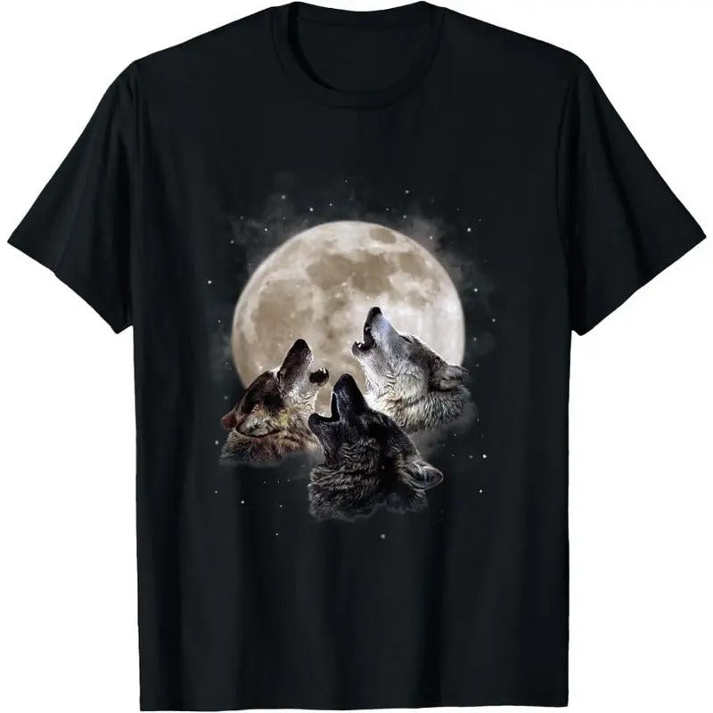 Three Wolves Howling at the Moon - Wolf Lover T-Shirt Hoodie Sweatshirt | PrintMintTees.com