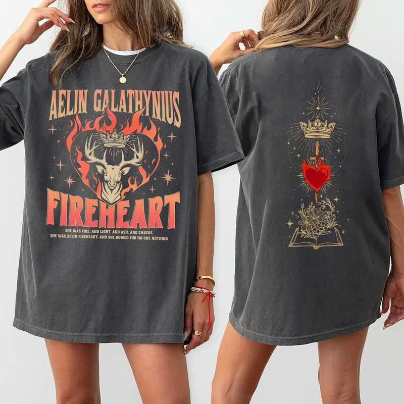 Throne Glass Shirt Aelin Galathynius Fireheart Aelin Kingsflame Thirteen Book Lover T-Shirts, Hoodie, Sweatshirt