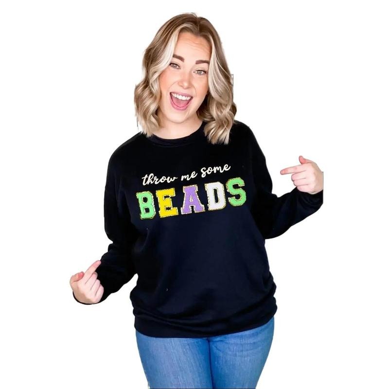 Throw Me Some Beads Ideal Chenille Sweatshirt Shirt Hoodie | PrintMintTees.com