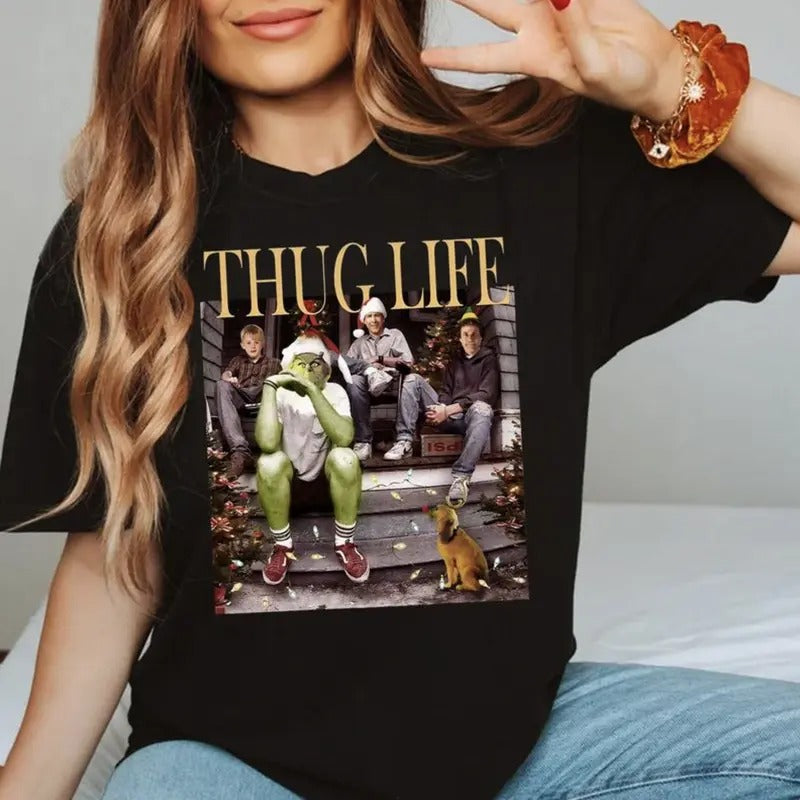 Thug Life Grinc.h Shirt - Sweatshirt - Hoodie, Grinc.hmas Season Christmas Friends Shirt, Tee Print | PrintMintTees.com