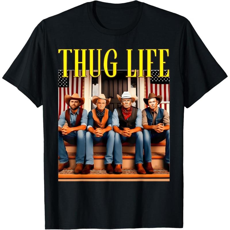 Thug Life Trump Vance Kennedy Elon T-Shirt made in usa Hoodie Sweatshirt | PrintMintTees.com