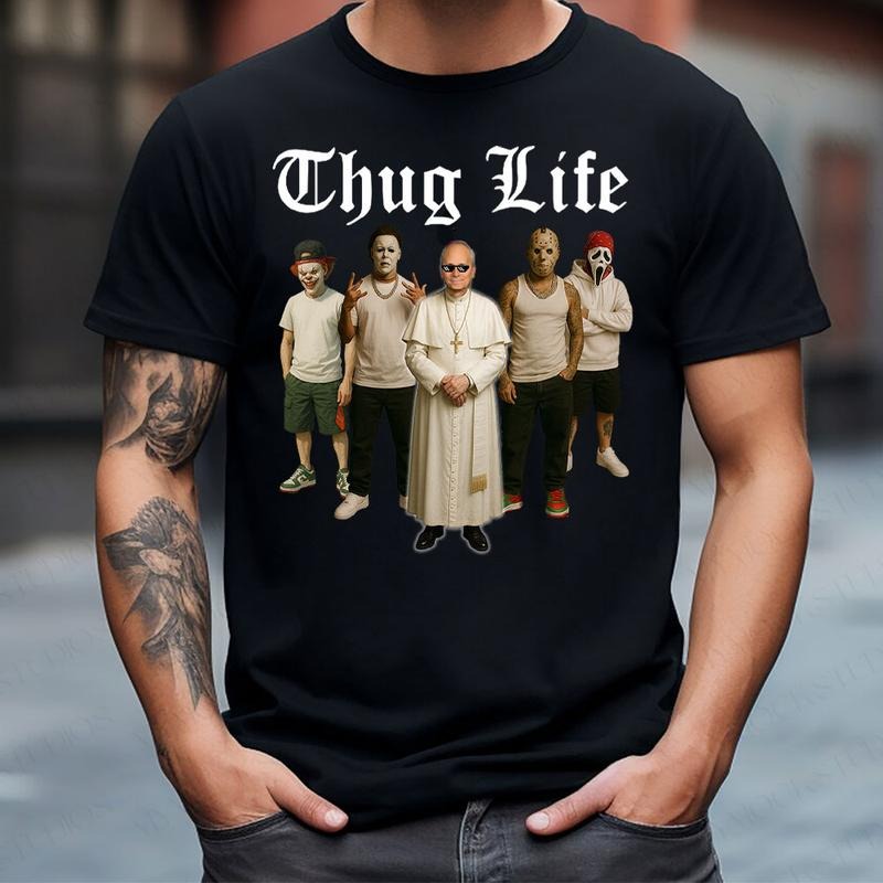 ThugLife Pope Shirt, First American Pope, Pope Leo XIV Shirt, Trending Graphic Tee Hoodie Sweatshirt | PrintMintTees.com