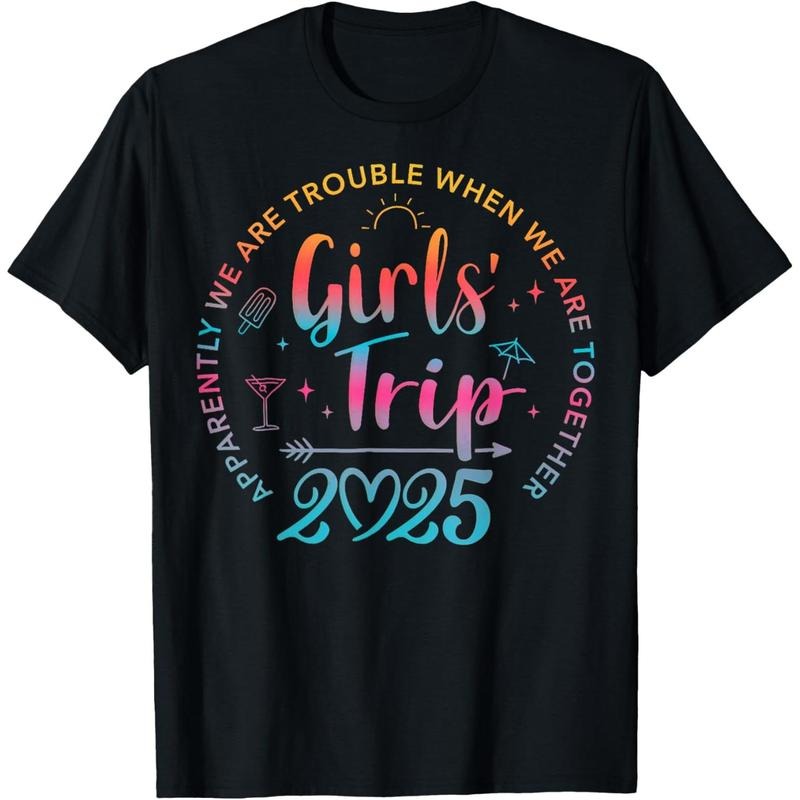 Tie Dye Girls Trip 2025 Trouble When We Are Together T-Shirt Hoodie Sweatshirt | PrintMintTees.com