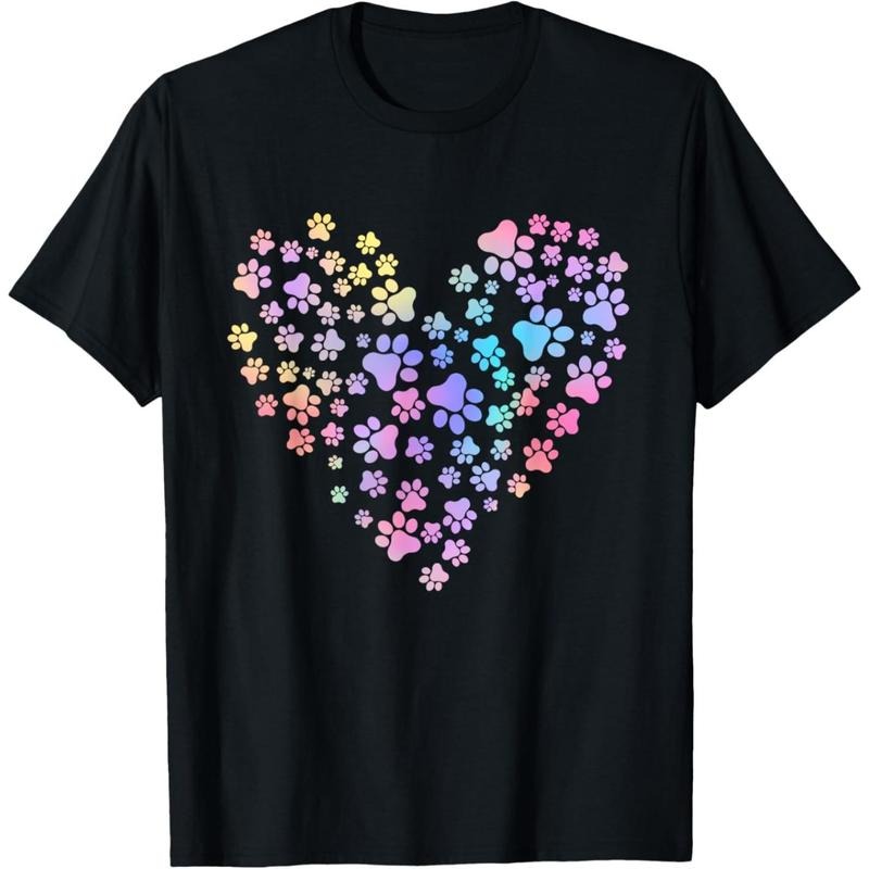 Tie Dye Love Dog Paw Print Heart Cute Dot day Dog Lovers T-Shirt .made in usa Hoodie Sweatshirt | PrintMintTees.com