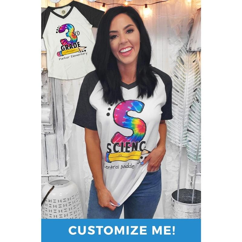 Tie Dye Teacher Vibes V-Neck T-Shirt Hoodie Sweatshirt | PrintMintTees.com