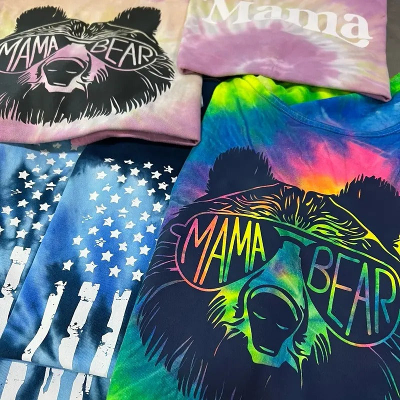Tie Dye Tee With Graphic Tone on Tone Graphic Tees Customer Pick Design Tees Casual Shirt Boho Style Hoodie Sweatshirt