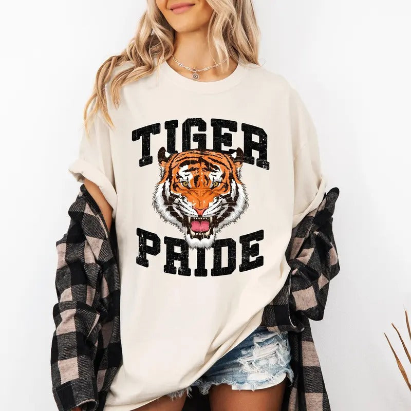 Tiger Pride Football Sports Game Day Big Game Touchdown Tailgate Party Comfort Colors T-Shirts, Hoodie, Sweatshirt