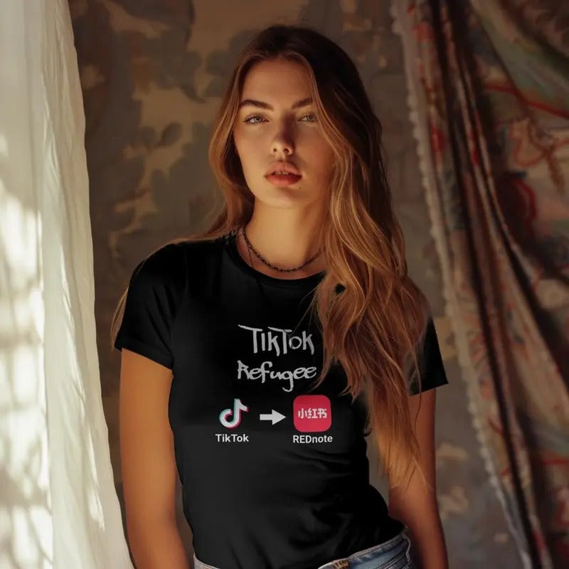 TikTok Refugee TikTok Ban Ticktok Refugee Rednote App Free Tiktok TikTok Famous Tiktok Banned USA Protest Shirt Shirt Hoodie Sweatshirt