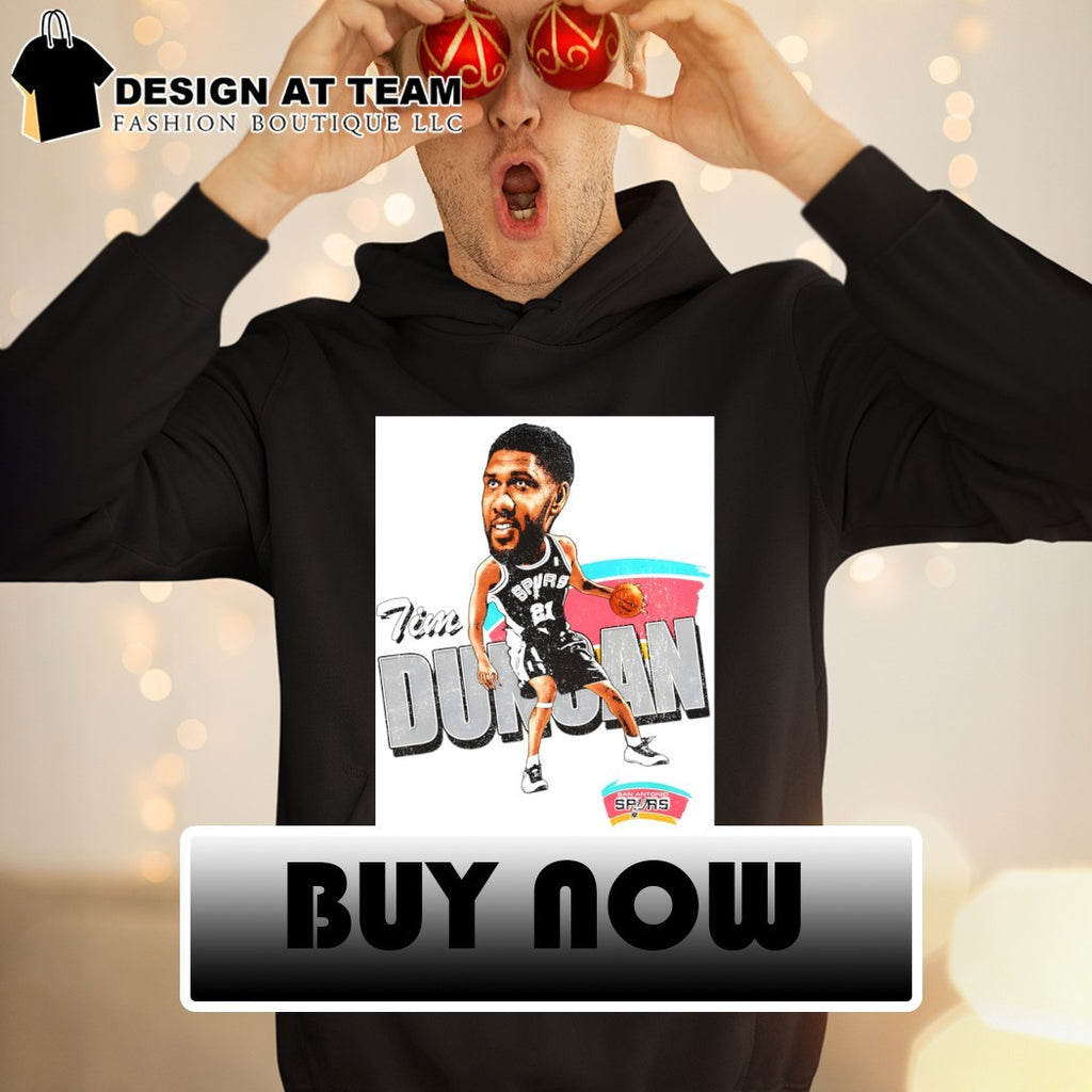 Tim Duncan caricature San Antonio Spurs Basketball NBA vintage shirt