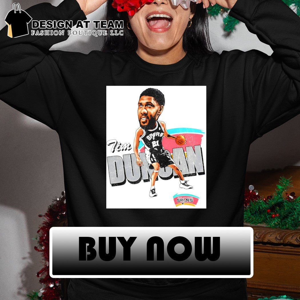 Tim Duncan caricature San Antonio Spurs Basketball NBA vintage shirt