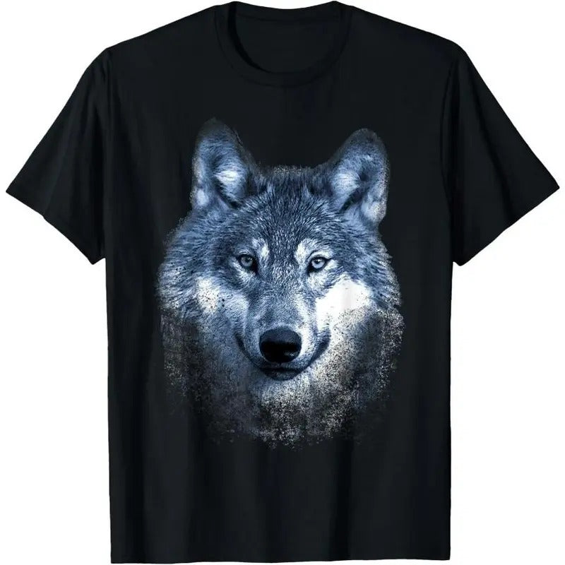 Timber Wolf Face Portrait Distressed Graphic Art Design T-Shirt Hoodie Sweatshirt | PrintMintTees.com