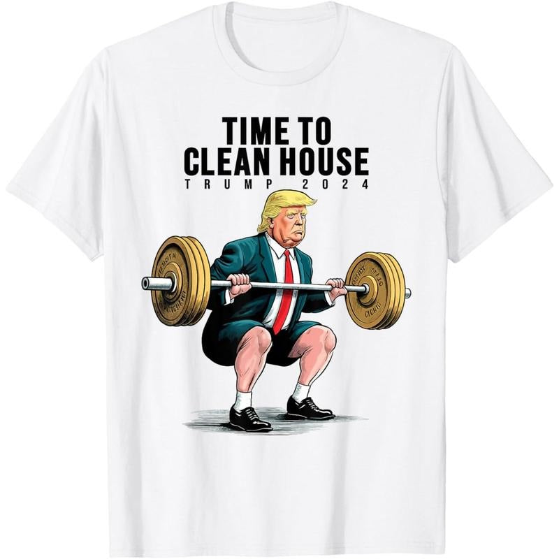 Time To Clean House Trump For President 2024 Workout Gym T-Shirt style 02 Hoodie Sweatshirt | PrintMintTees.com