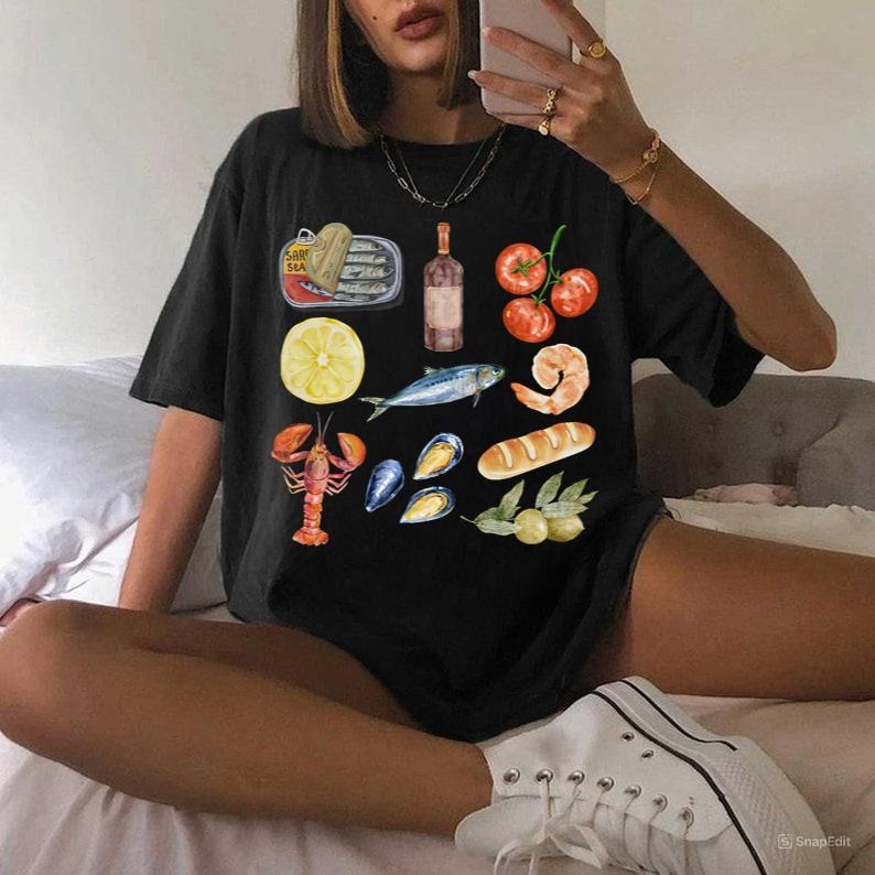 Tinned Fish Shirt Sardines Shirt Coastal Grandma Seafood Shirt Ocean Inspired Style Downtown Girl Coquette Hoodie Sweatshirt