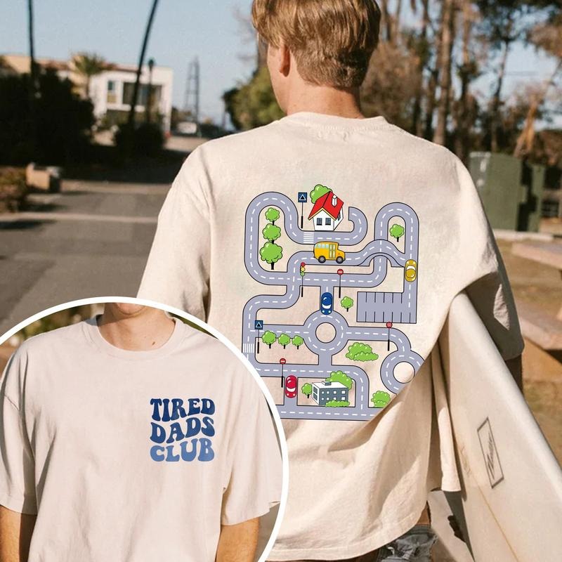 Tired Dads Club Shirt, Racing Shirt for Dad, Playmat, Car Race Track, Race On Dad's, Mat Road On Dad Shirt, Fathers Day...