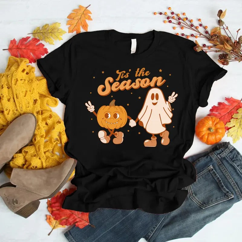 Tis Season Fall Cute Fall Halloween Shirt Thanksgiving Shirt Pumpkin Ghost Shirt T-Shirts, Hoodie, Sweatshirt