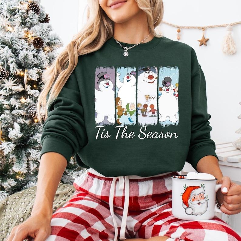Tis The Season Frosty The Snowman Sweatshirt, Snowman Christmas T-shirt, Feeling A Little Frosty Tee, Christmas Snowmies...