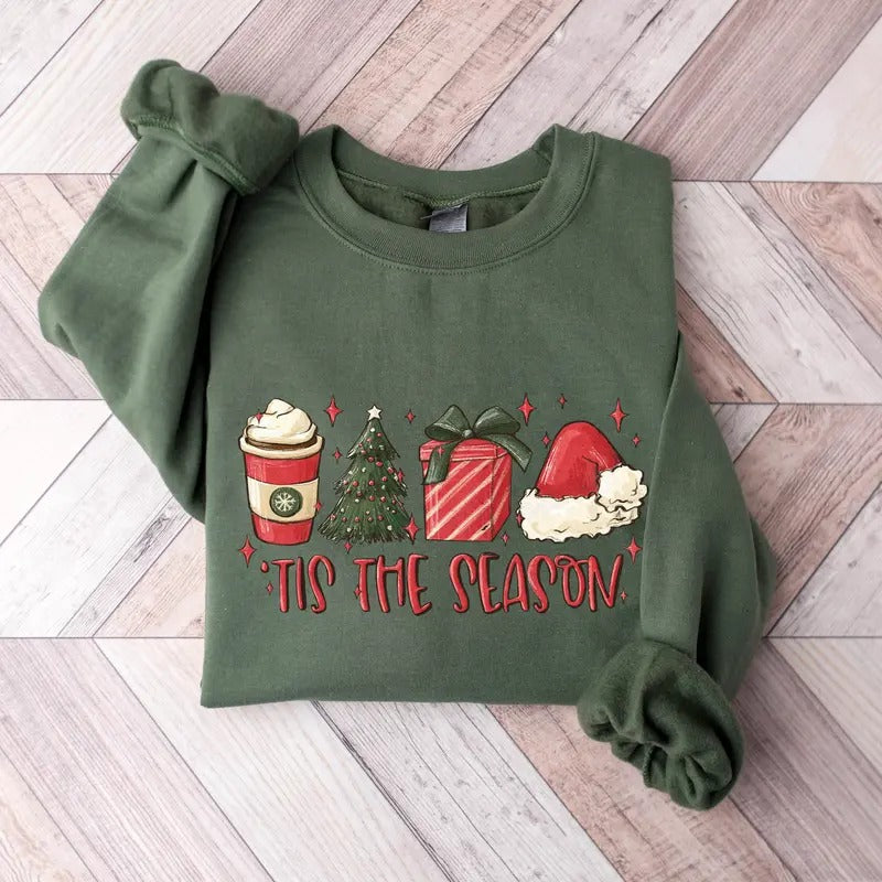 Tis The Season Sweatshirt Christmas Tis The Season Sweatshirt Merry Christmas Shirt Christmas Sweatshirt Cute Winter...