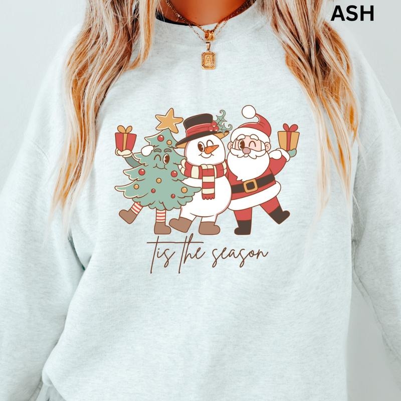 Tis the Season Christmas #5 Crewneck, Christmas Sweatshirt, Winter Season Graphic, Casual Cotton Crewneck, Polyester,...