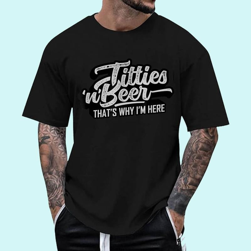 Titties and Beer Why I'm Here Funny Beer Lover Adult Unisex T-Shirt, Cotton 100%, Top Trending Fashion Hoodie, Sweatshirt