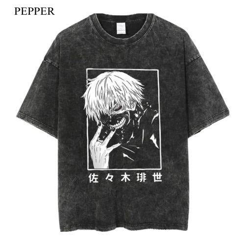 Tokyo Ghoul Kaneki Black and White Vintage Unisex T-Shirt Menswear Top Hoodie Sweatshirt | PrintMintTees.com