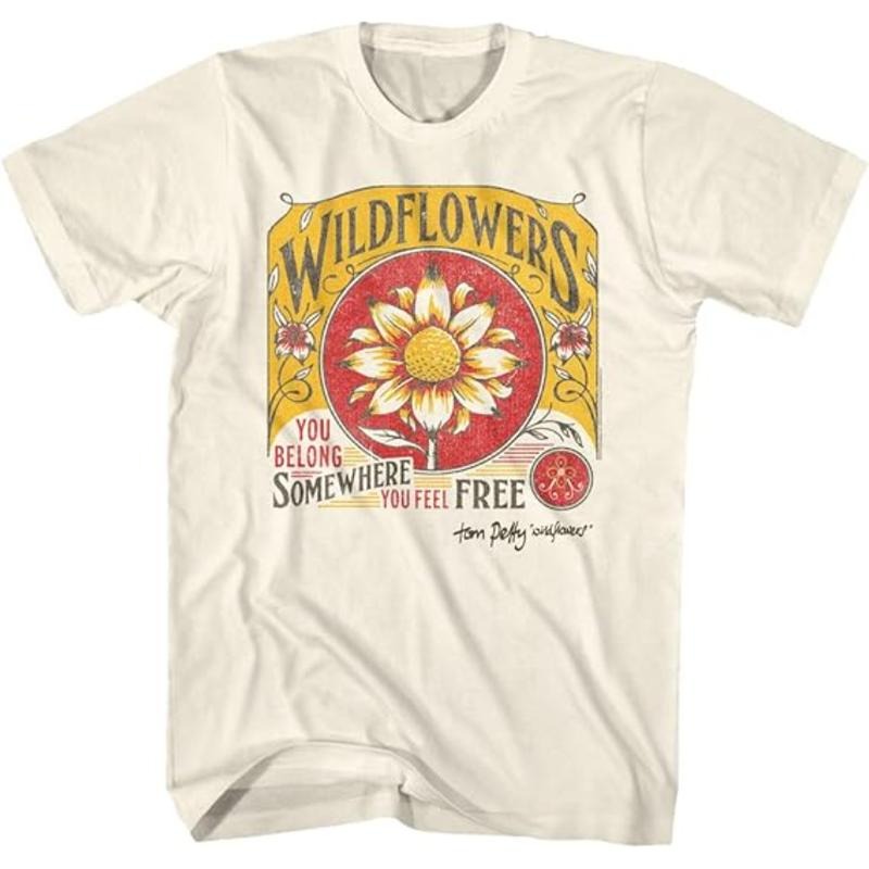 Tom Petty Wildflowers T-Shirt, You Belong Somewhere You Feel Free Tee, 90s Music Graphic Shirt, Vintage Rock Fan Gift...