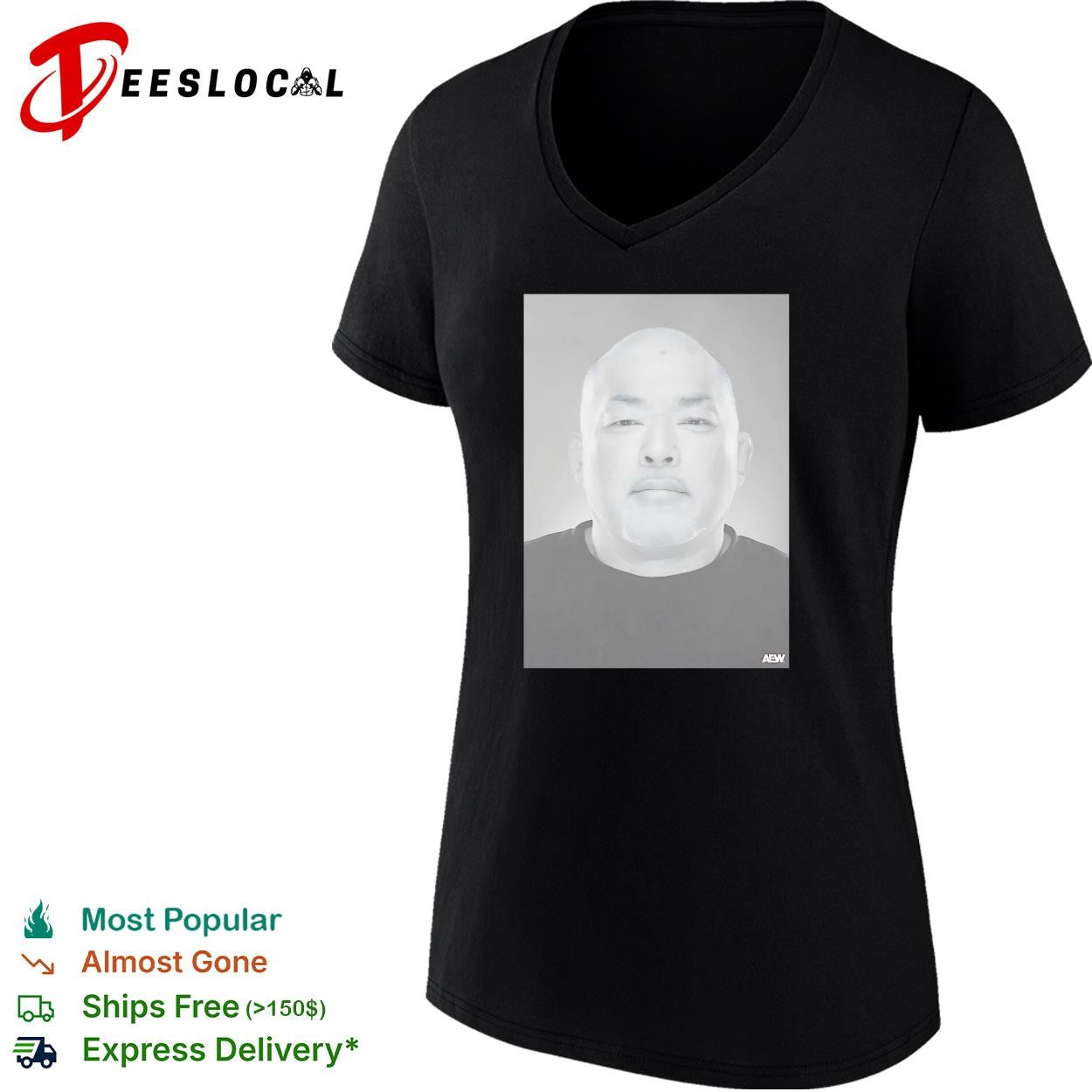 Tomohiro Ishii AEW mugshot portrait shirt