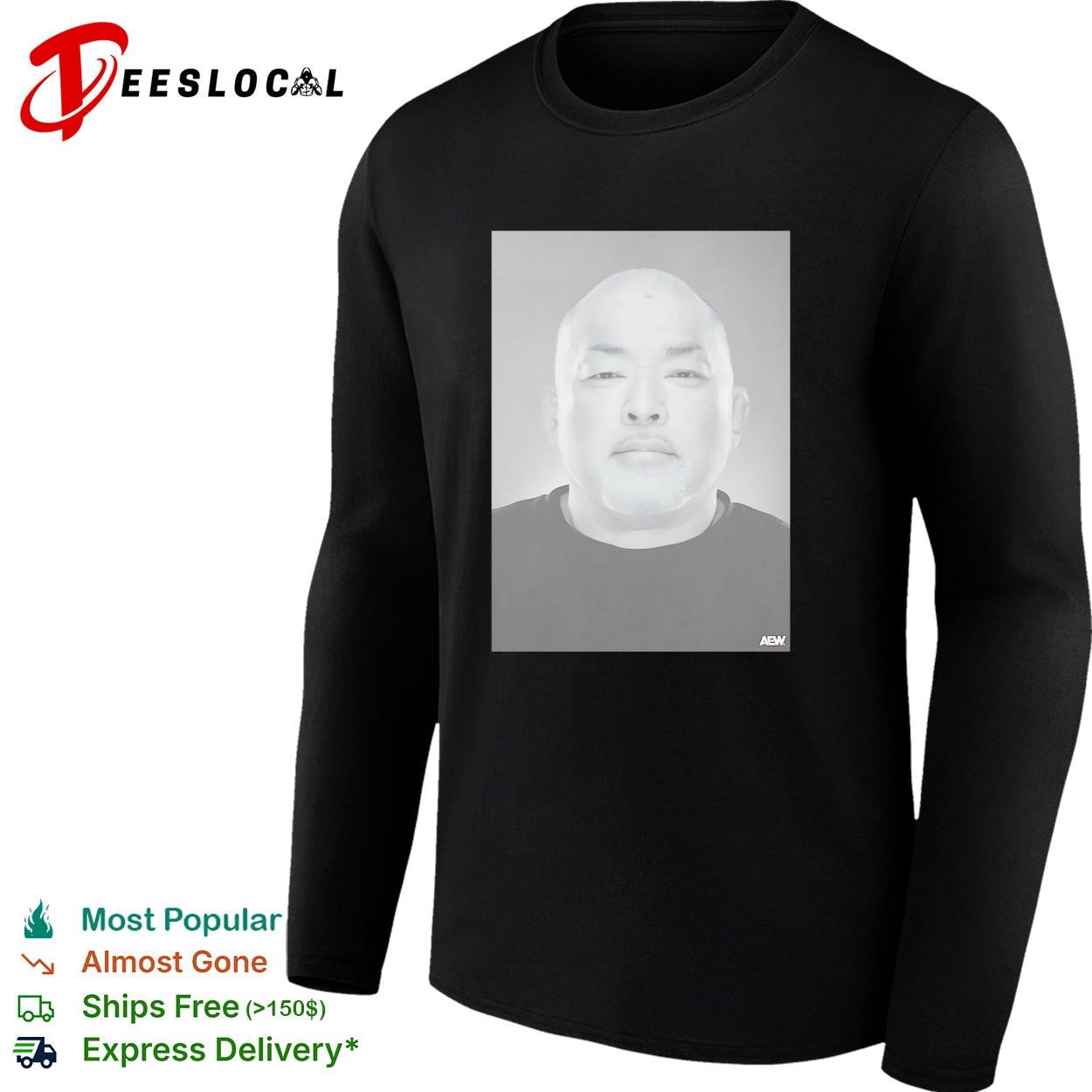 Tomohiro Ishii AEW mugshot portrait shirt