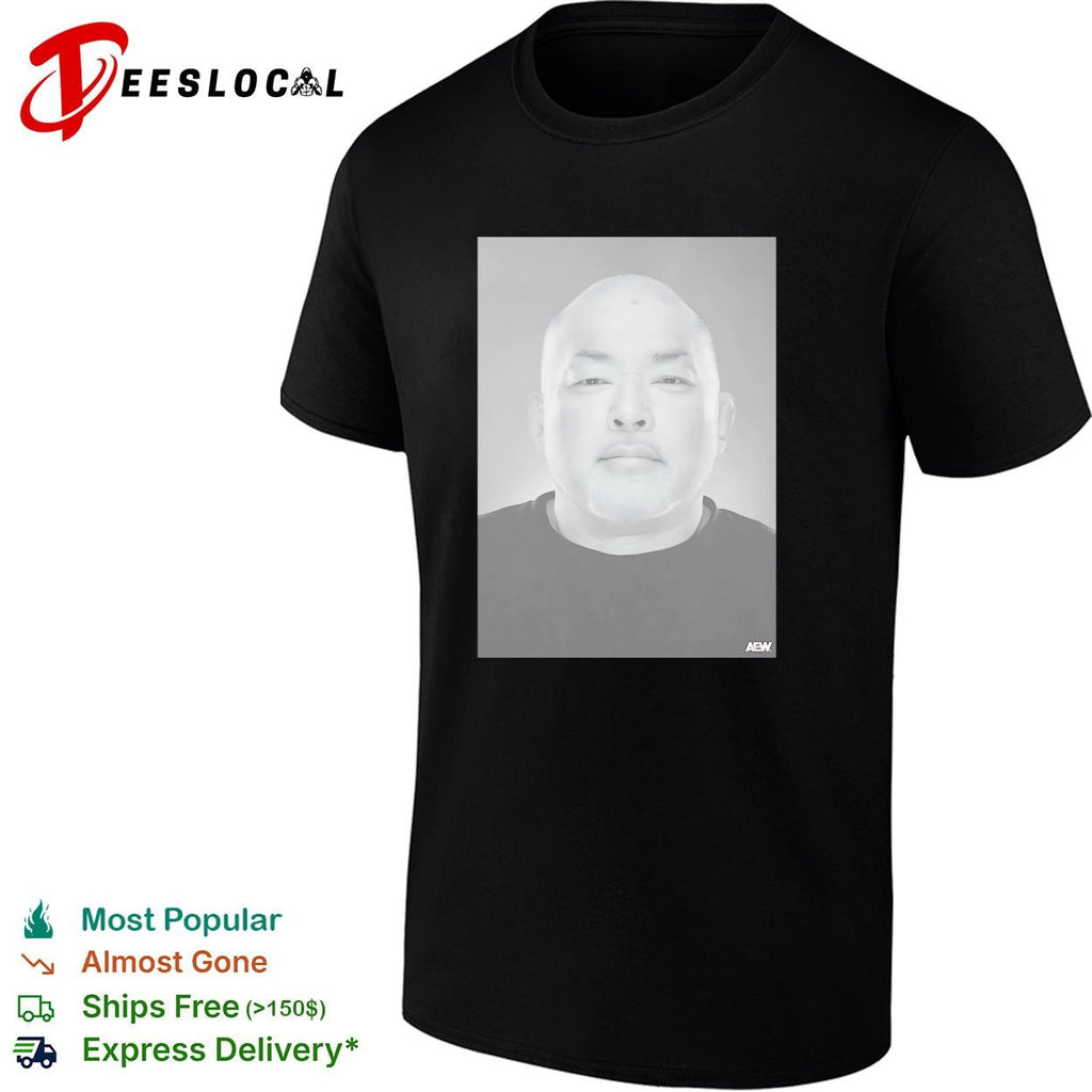 Tomohiro Ishii AEW mugshot portrait shirt