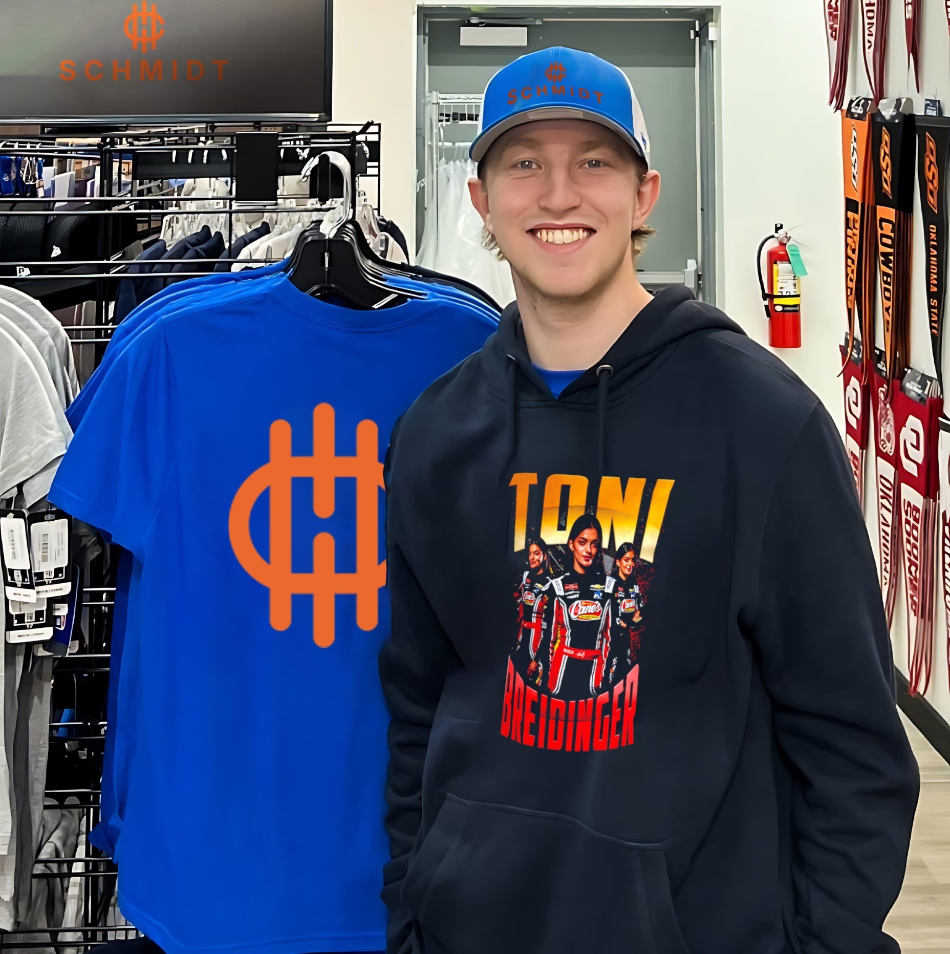 Toni Breidinger raising cane’s racing NASCAR shirt
