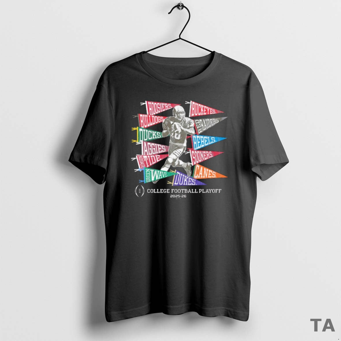 Top 12 Teams College Football Playoff 2025 26 Pennants Football Player T Shirt Sweater Hoodie, Sweatshirt | PrintMintTees.com