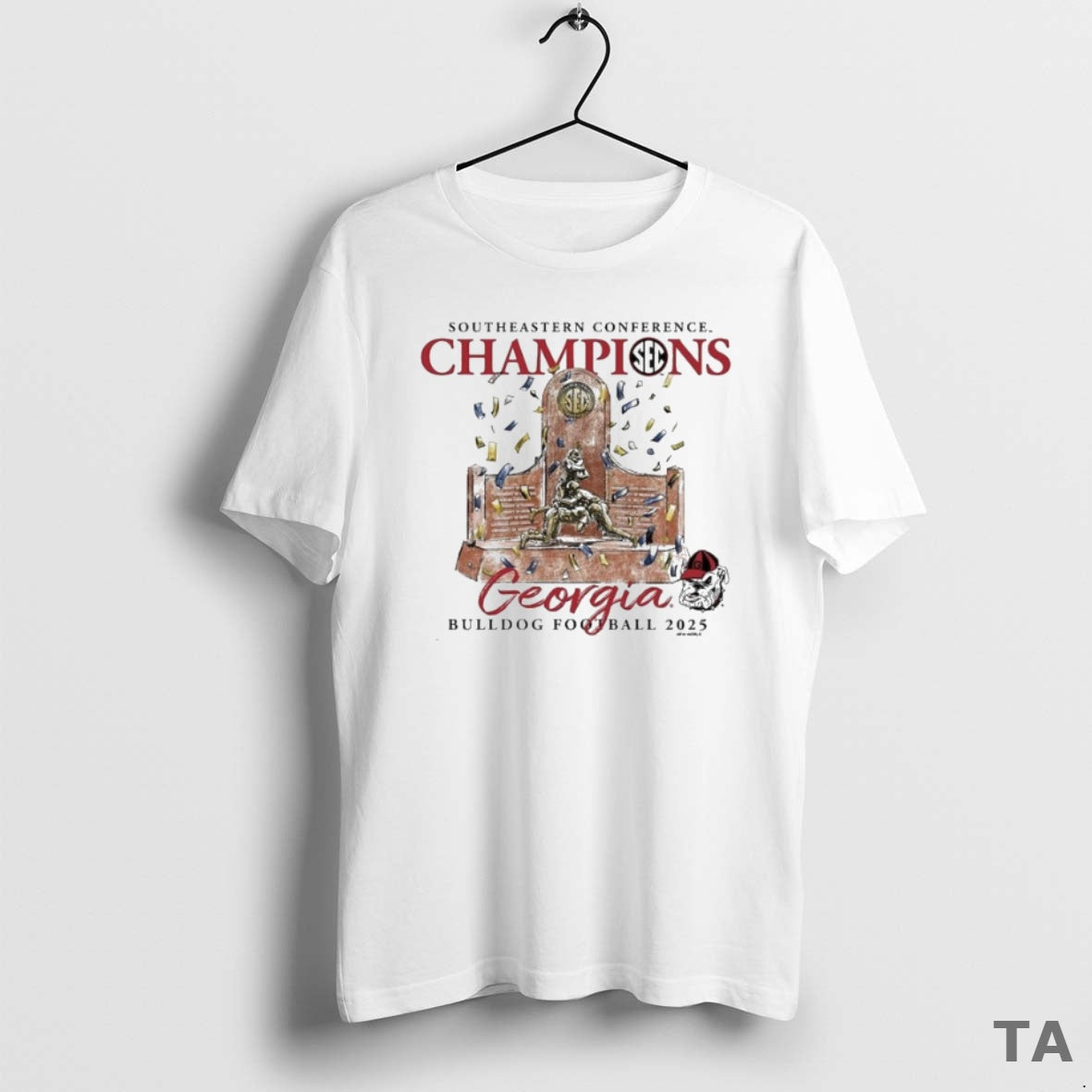 Top Georgia Bulldogs 2025 Sec Football Champions Trophy T Shirt Sweater Hoodie, Sweatshirt | PrintMintTees.com