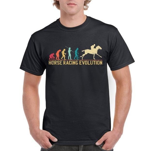 Top Gift T-Shirt for Dad: Evolution of Horse Racing Sports Cotton Comfort made in usa Hoodie Sweatshirt | PrintMintTees.com