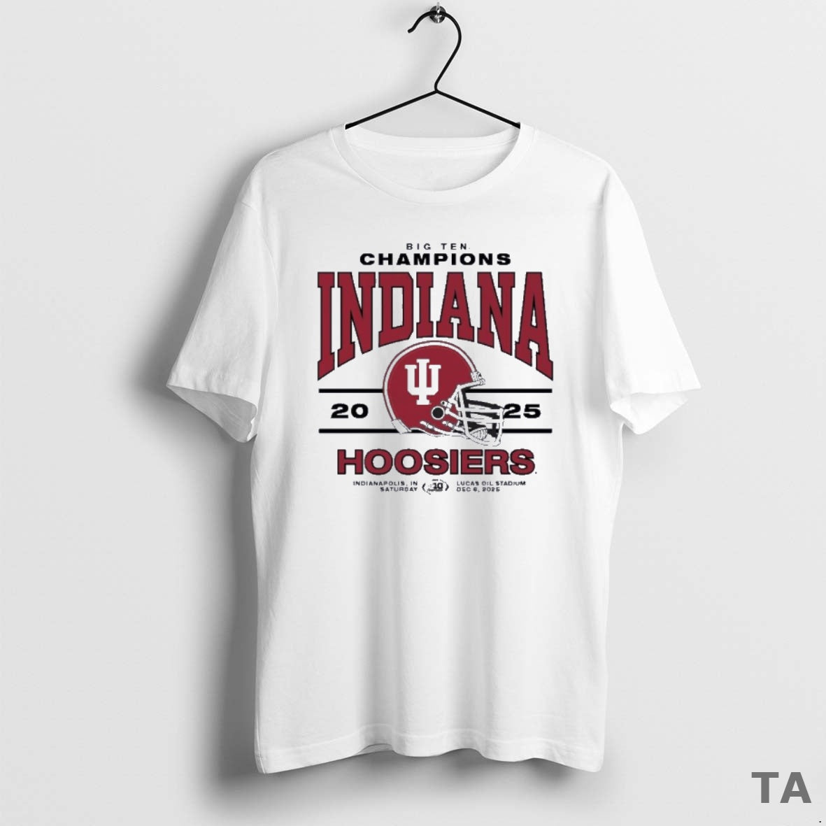 Top Indiana 2025 Big Ten Champs Helmet T Shirt Sweater Hoodie, Sweatshirt | PrintMintTees.com