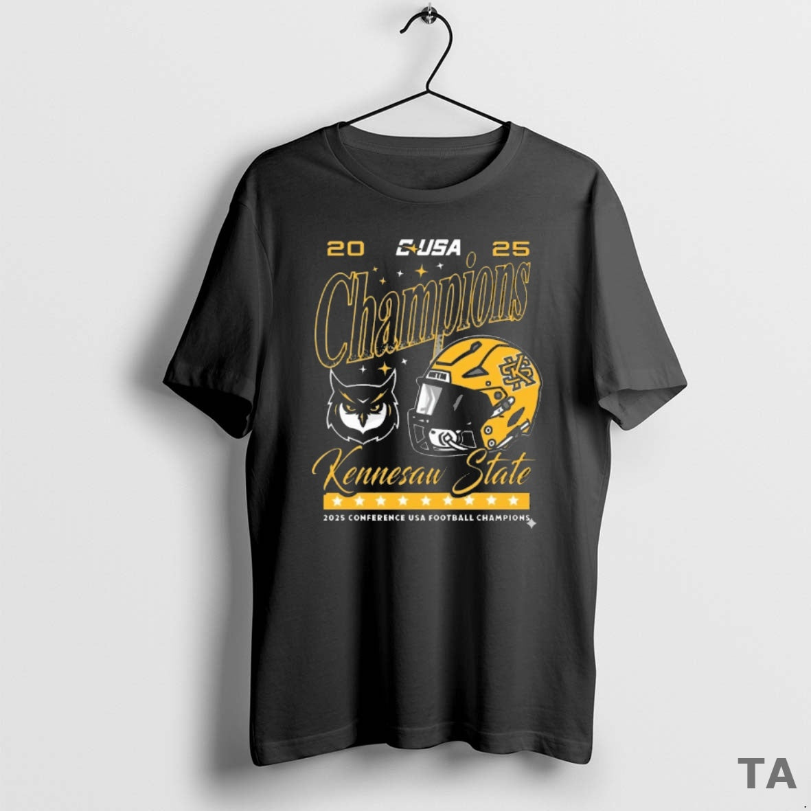 Top Ksu Kennesaw State Owls 2025 Conference Usa Football Champs Helmet T Shirt Sweater Hoodie, Sweatshirt | PrintMintTees.com
