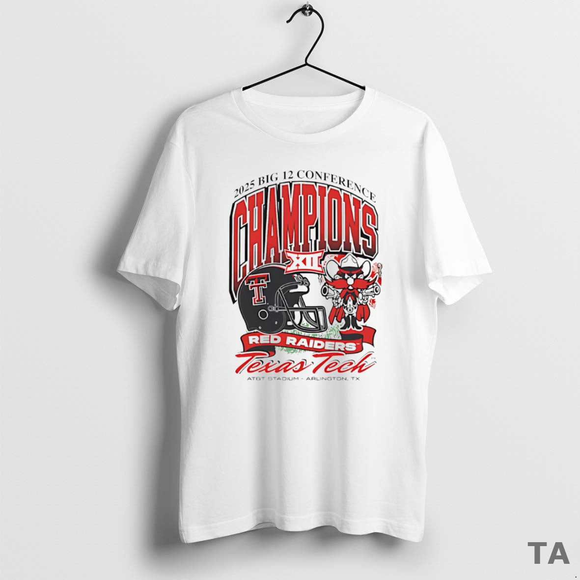 Top Red Raiders 2025 Big 12 Football Champions Mascot T Shirt Sweater Hoodie, Sweatshirt | PrintMintTees.com
