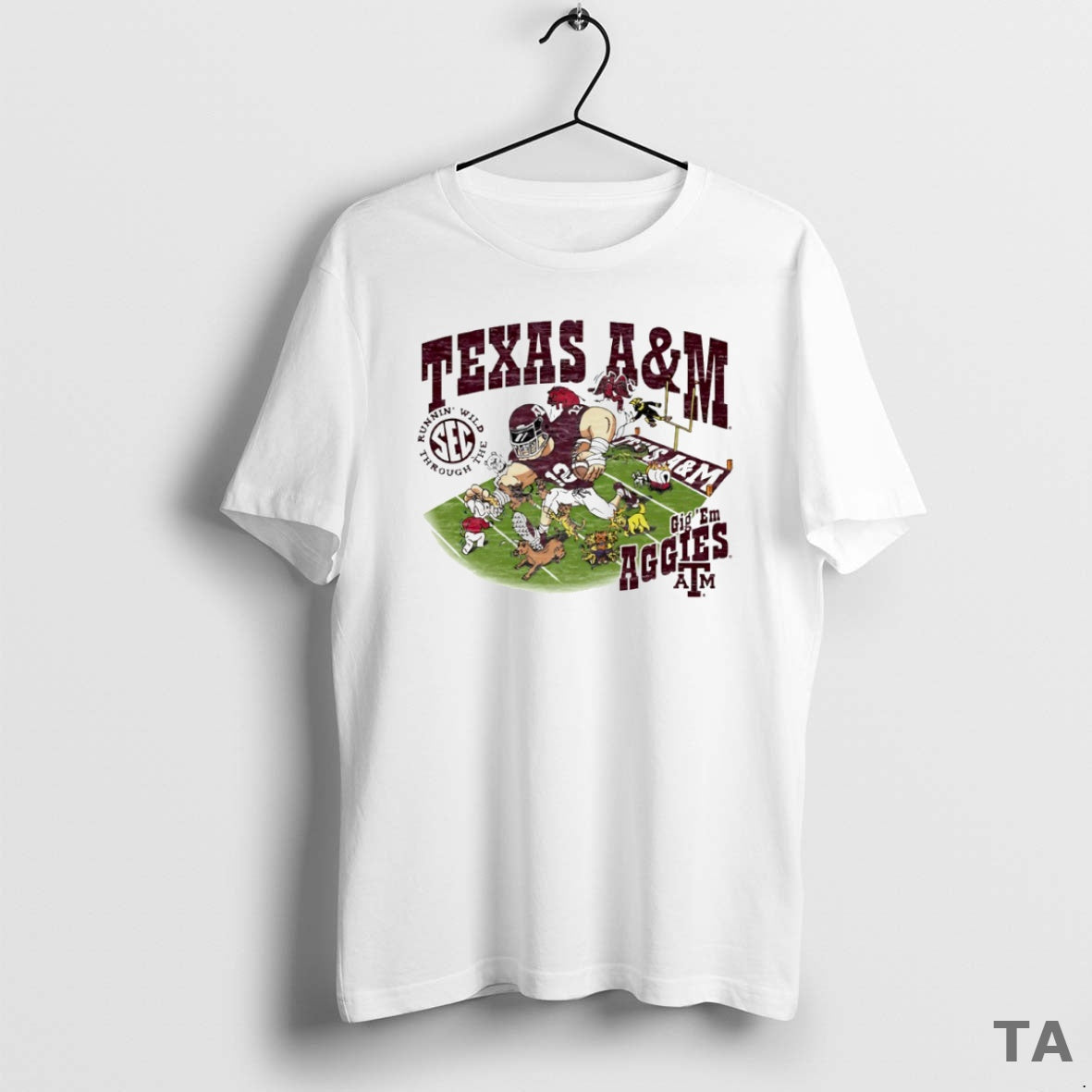 Top Runnin Wild Sec Cig Em Texas A And M Aggies Mascot Running Circle T-Shirts, Hoodie, Sweatshirt | PrintMintTees.com