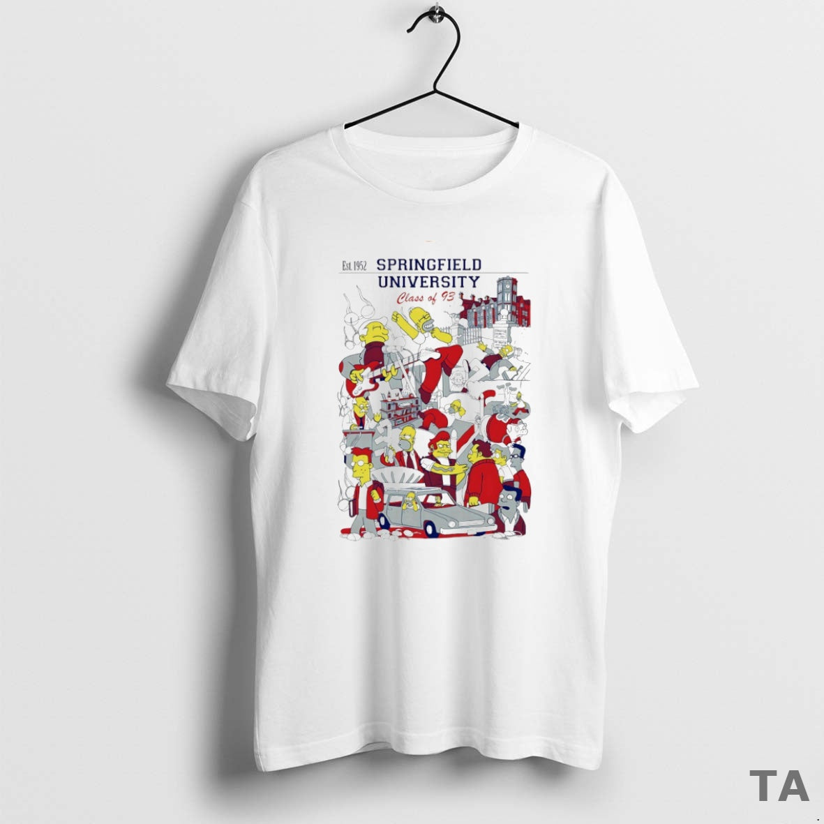 Top Simpsons Springfiled University Class Of 93 Circle T Shirt Sweater Hoodie, Sweatshirt | PrintMintTees.com
