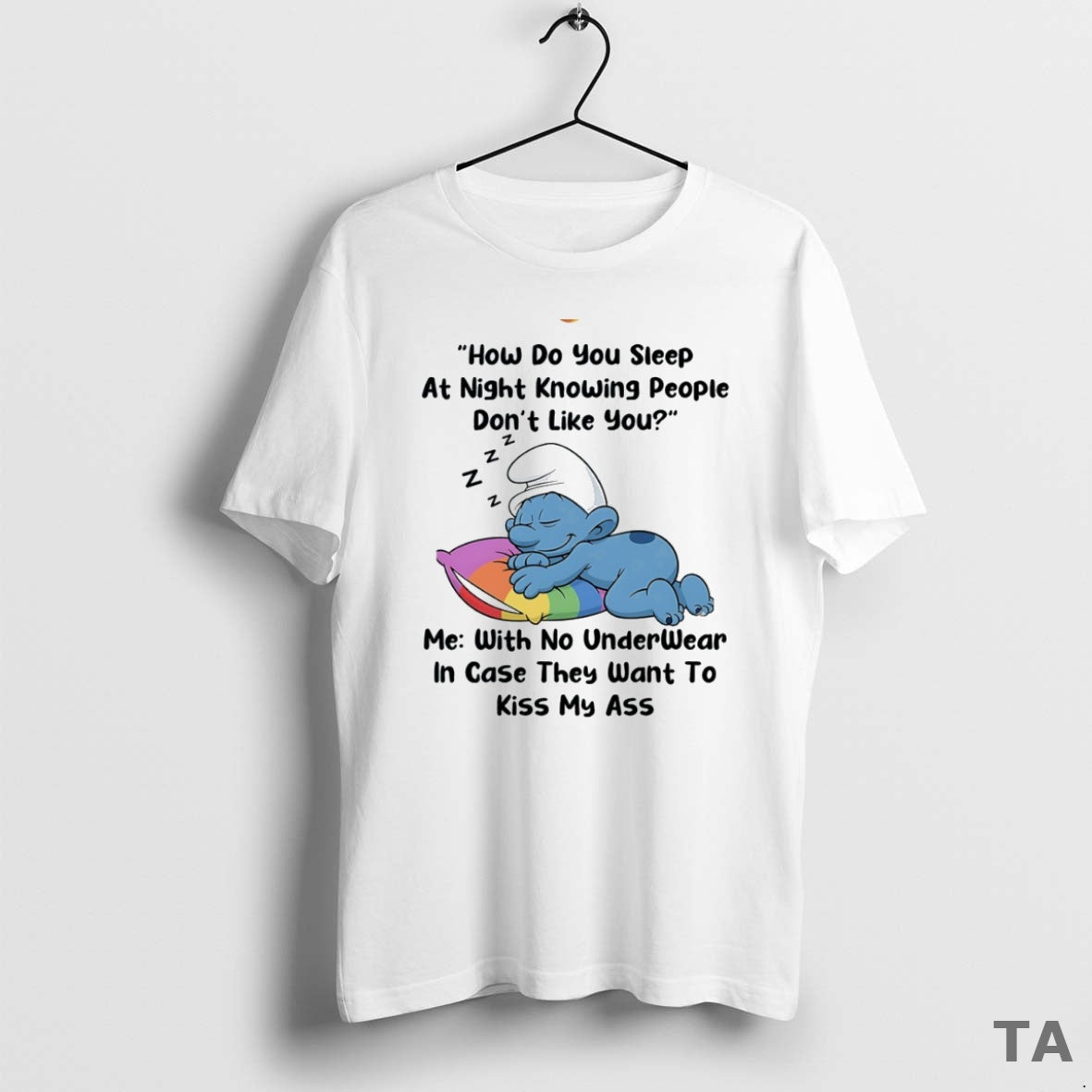 Top Smurf How Do You Sleep At Night Knowing People Dont Like You Circle T-Shirts, Hoodie, Sweatshirt | PrintMintTees.com