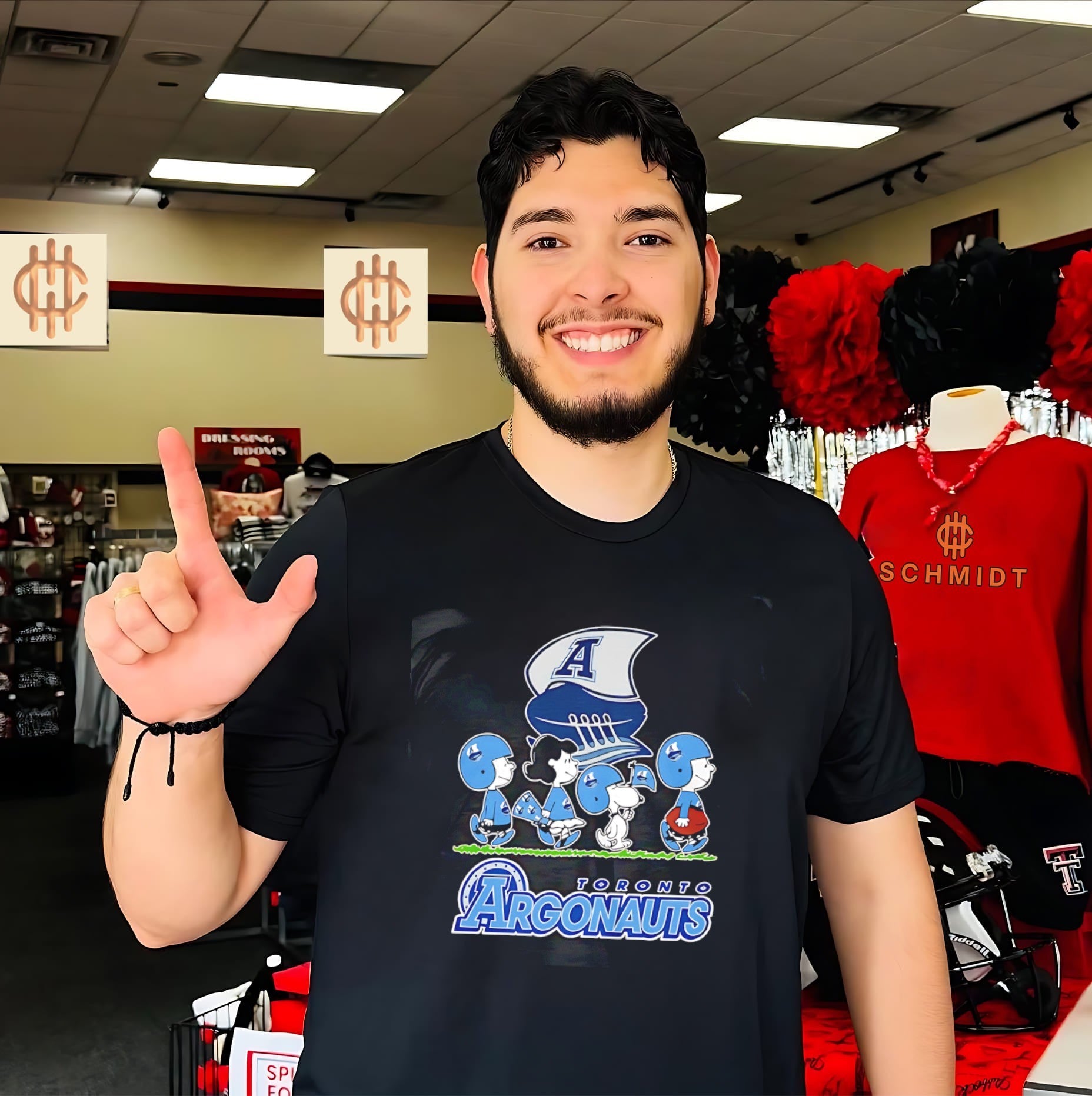 Toronto Argonauts features Peanuts Abbey Road shirt