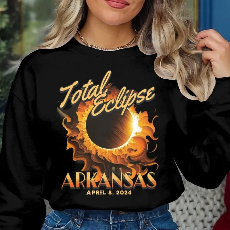 Total Eclipse 2024, Arkansas Solar T-Shirt, 2024 Eclipse Souvenir, Solar Eclipse Gift, Gift for Astronomer, Eclipse...