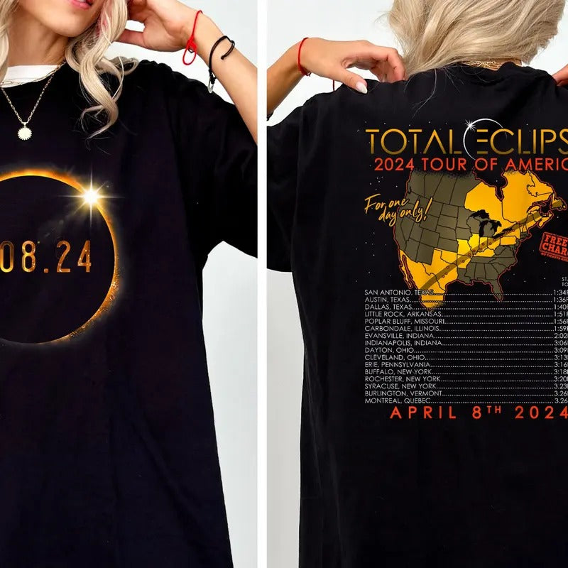 Total Solar Eclipse 2024 Shirt, April 8 2024 Shirt, Solar Eclipse Twice In A Lifetime 2024 Shirt, Path of Totality...
