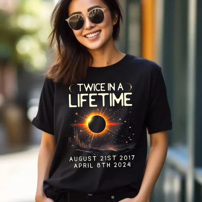 Total Solar Eclipse 2024 Unisex Shirt, Twice In A Lifetime Solar Eclipse Shirt, April 8 2024 shirt, Path of Totality...