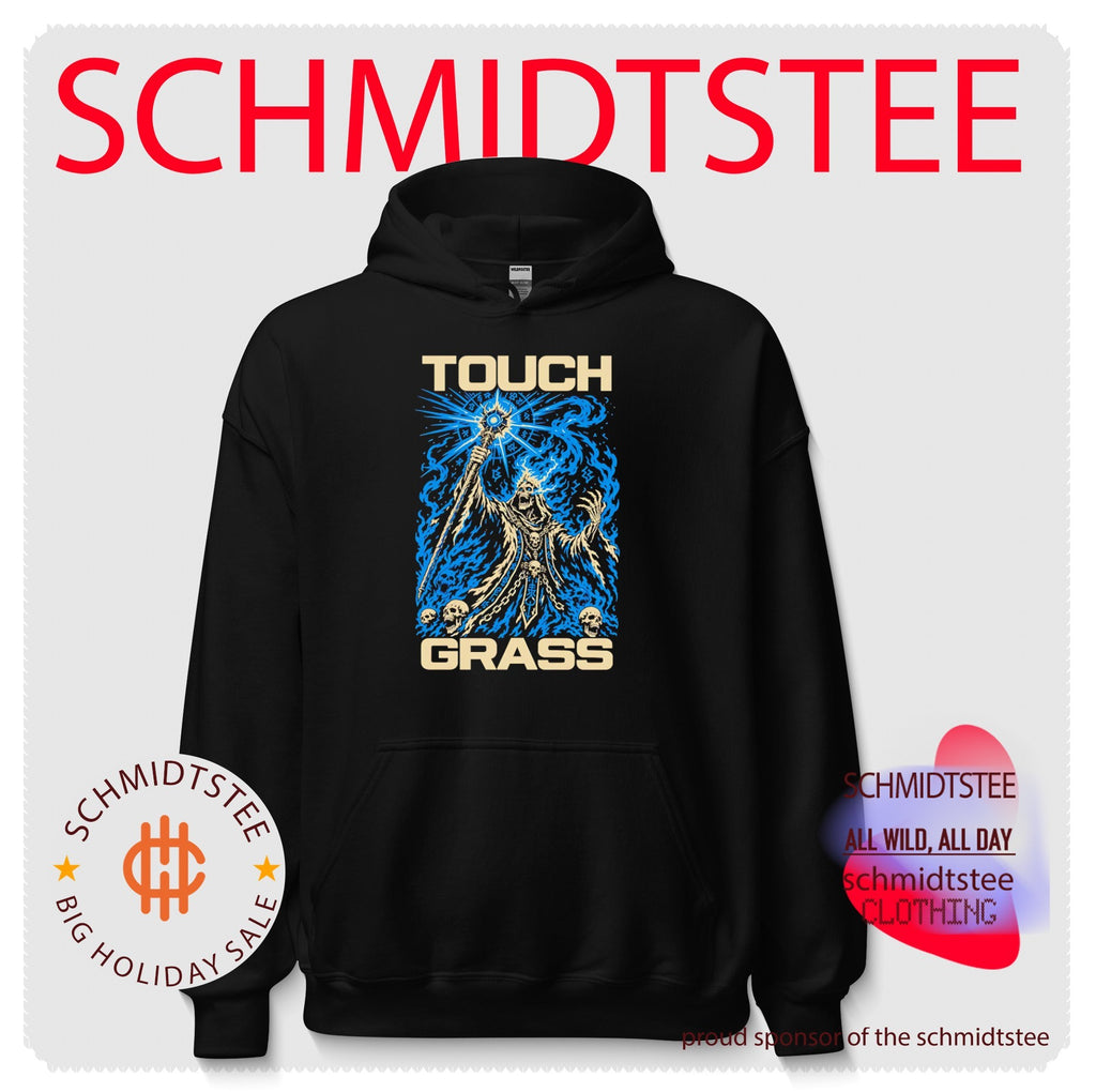 Touch Grass Necromancer Skeleton Mage fantasy art shirt