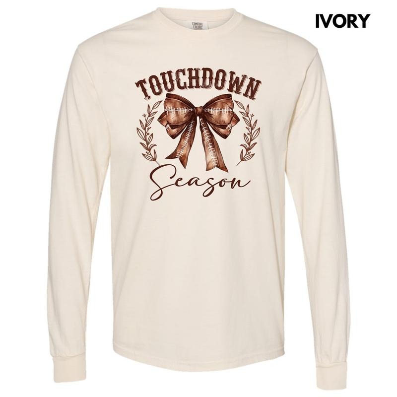 Touchdown Season Long Sleeve Comfort Colors T-Shirt 'NLB' Hoodie Sweatshirt | PrintMintTees.com