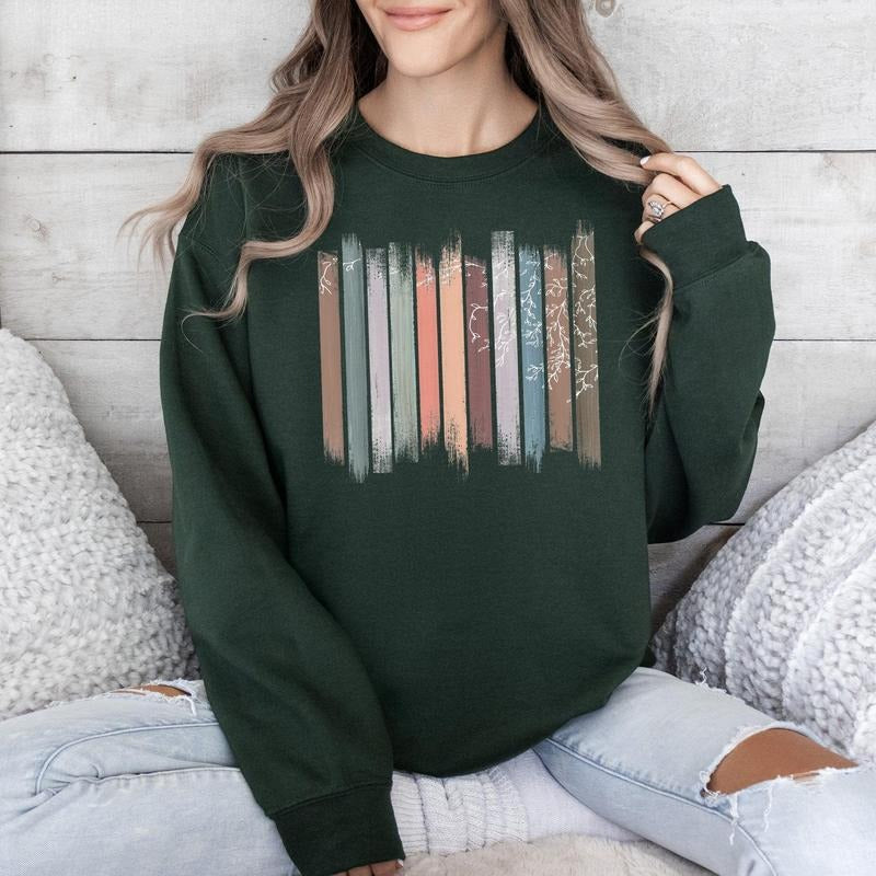 Trailing Vines, Nature, Botanical Stripes Sweatshirt Shirt Hoodie | PrintMintTees.com